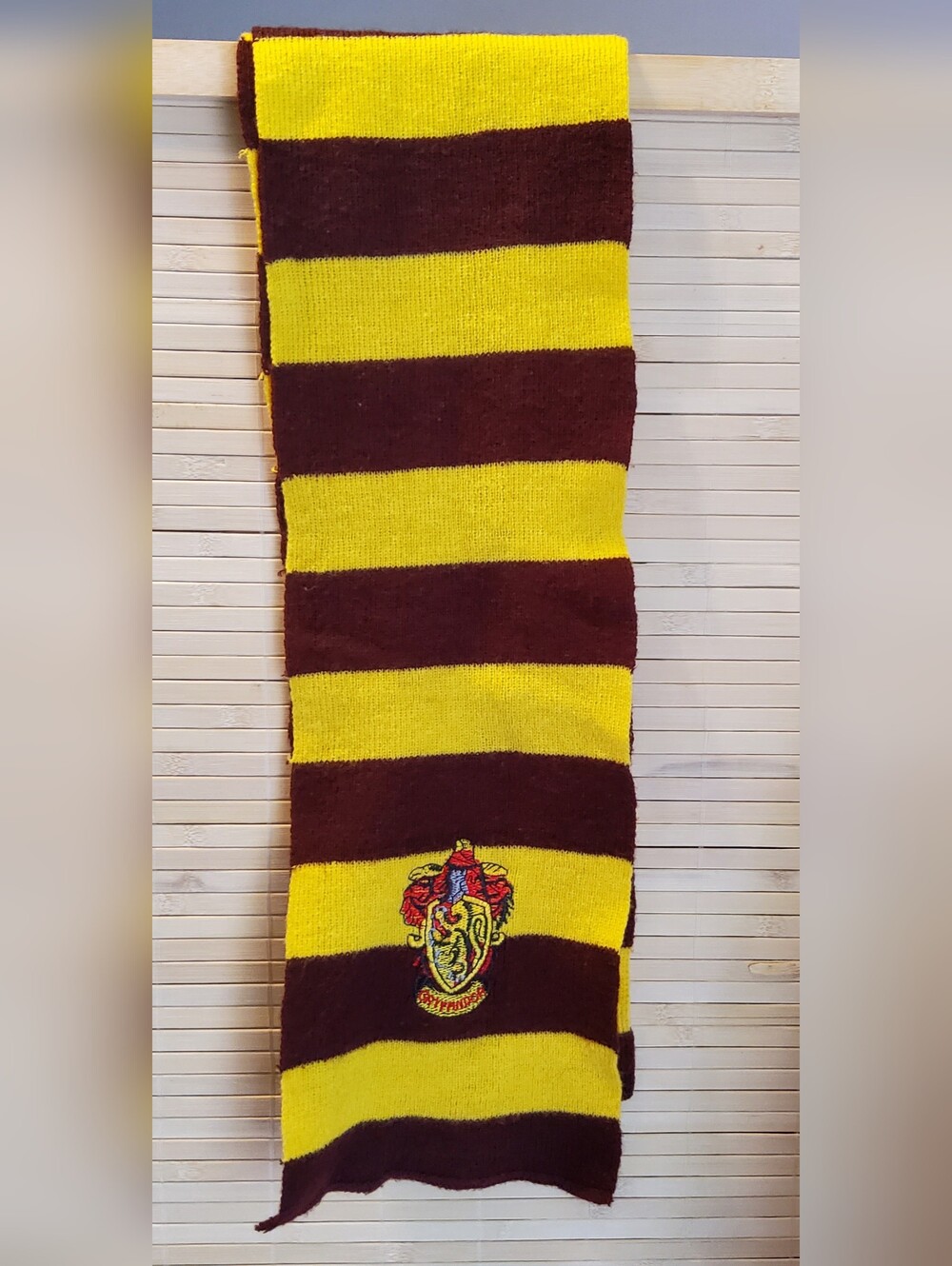 Gryffindor Stripe Knit Scarf in Yellow and Maroon-Cosplay